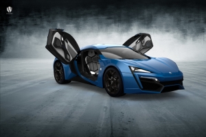 蓝色超级跑车Lykan Hypersport 8K壁纸