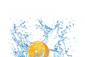 橙子迸溅的水花