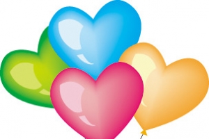 教师节彩色爱心气球