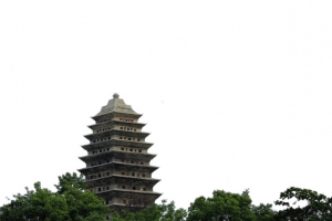 寺院树丛中的宝塔