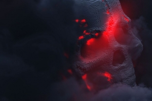 头骨 烟雾 云 辉光 3d 深色 4k壁纸 3840x2160