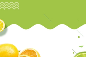青柠檬简约几何绿叶banner
