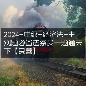 2024中级经济法主观题攻略，必备法条+一题通天下【良善精选】