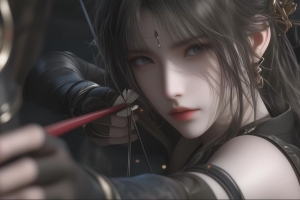 动漫美女弓箭手青丝 2880x1800高清壁纸免费下载