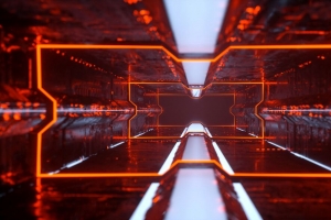 3840x2160 隧道 霓虹灯 照明 3d壁纸 背景