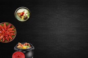 黑色美食海报背景