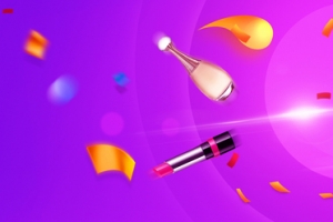 美妆爆款促销季几何紫色banner