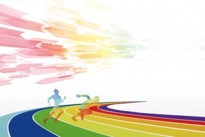 奔跑的力量卡通五彩白色banner