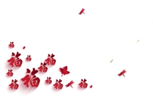 红色立体福字花