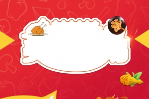 红色炸鸡美食海报