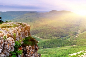 高山山顶山崖风景Banner