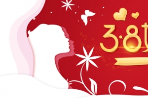女王节红色卡通banner