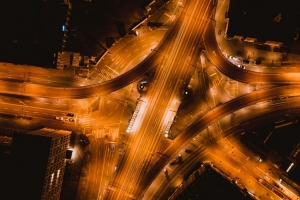 道路 标记 背光 鸟瞰图 深色 4k壁纸 3840x2160