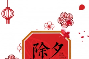 春节除夕年夜饭手绘人物灯笼花朵