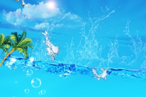 淘宝夏季促销冰块背景banner