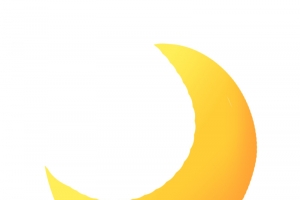 卡通手绘黄色圆月亮