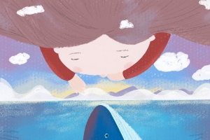 手绘海豚场景