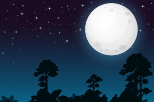 湖上的满月之夜