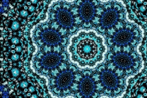 分形 万花筒 图案 蓝色 抽象 4k壁纸 3840x2160