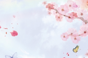 日本樱花节梦幻H5海报背景psd分层下载