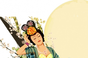 月亮玉兔嫦娥桂花树中秋