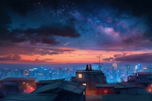汪汪夜空4k动漫壁纸3840*2160