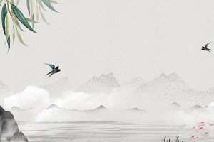 江南烟雨春天古风背景