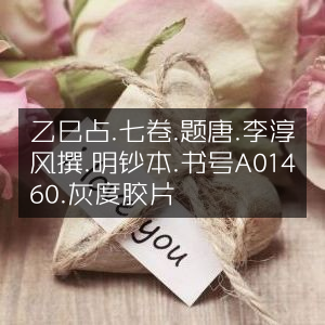 乙巳占七卷，唐李淳风著，明钞本A01460，灰度胶片版古典文集