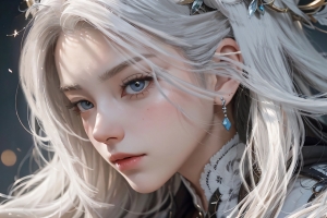 白色长发动漫美女 厚涂 4K动漫壁纸