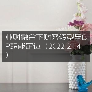 业财融合背景下的财务转型与BP职能新定位（2022.2.14）