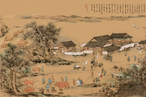 田园乡村插画背景