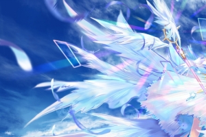 sakura樱 天使 羽毛 翅膀 女生带鱼屏壁纸3440x1440
