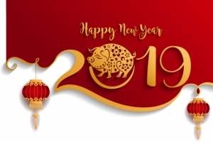 红色中国风2019猪年海报装饰边框