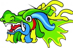绿色卡通彩绘龙头