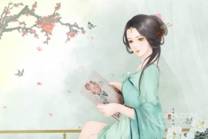 古风温柔美女手绘插画