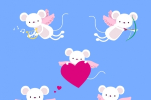 卡通老鼠手绘插画矢量图
