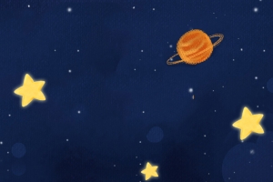 手绘夜晚星空童装PSD分层主图背景素材