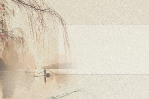 创意手绘冬季垂柳banner