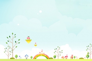 花草卡通背景banner