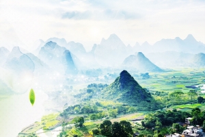 中国风乡村旅游背景图片