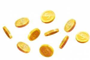 漂浮活动海报促销黄色金币