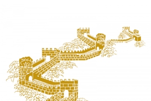 万里长城山水画高清PNG透明免扣设计素材免费下载