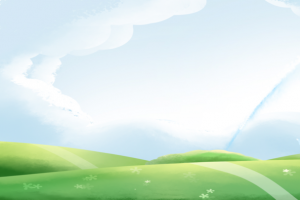 天空草地卡通背景