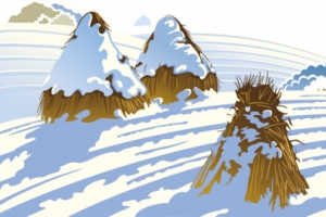 矢量冬季田野