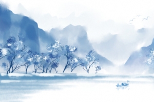 如诗如画雪景背景图