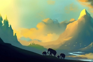 大象 风景 图片 家庭 野生动物 4k壁纸 3840x2160