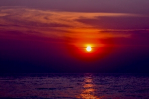 大海 天空 太阳 日落 4k壁纸 3840x2160