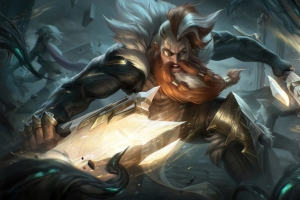 lol英雄联盟狂战士 光明 奥拉夫4k游戏壁纸
