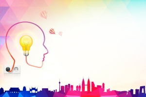 创意彩色剪影创意改变世界海报背景素材