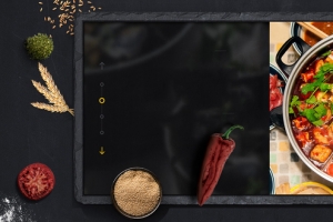 海鲜火锅简约几何黑色banner